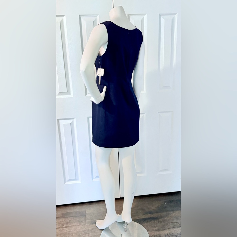 ALFRED SUNG Navy Mini Dress V-neck Sleeveless - New with Tags - Picture 2 of 9